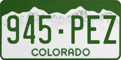 CO license plate 945PEZ