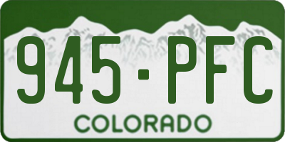 CO license plate 945PFC