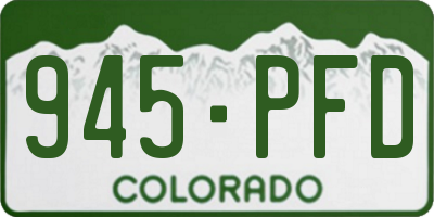 CO license plate 945PFD