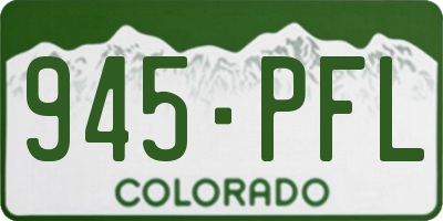 CO license plate 945PFL