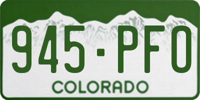CO license plate 945PFO