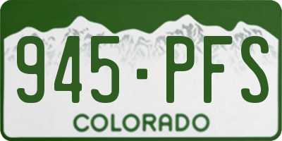 CO license plate 945PFS