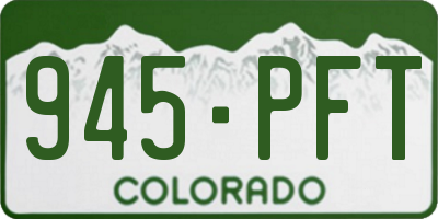 CO license plate 945PFT