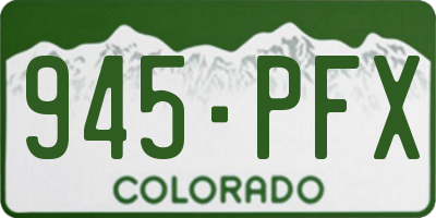 CO license plate 945PFX