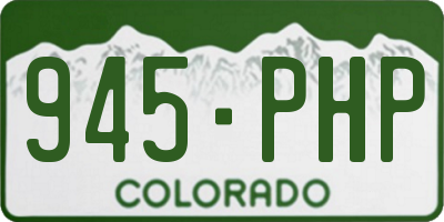 CO license plate 945PHP