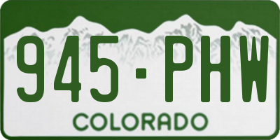 CO license plate 945PHW