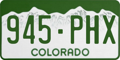 CO license plate 945PHX