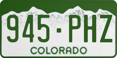 CO license plate 945PHZ