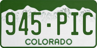 CO license plate 945PIC