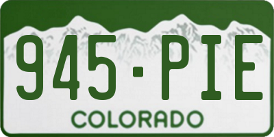 CO license plate 945PIE