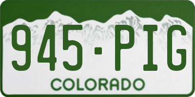 CO license plate 945PIG