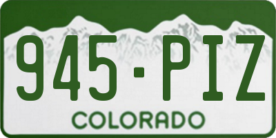 CO license plate 945PIZ