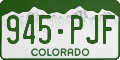 CO license plate 945PJF