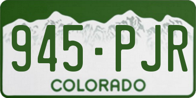 CO license plate 945PJR