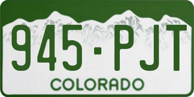CO license plate 945PJT