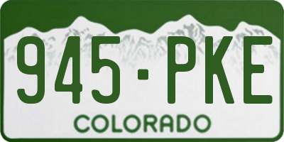 CO license plate 945PKE