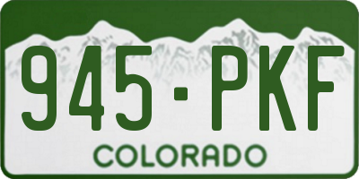 CO license plate 945PKF