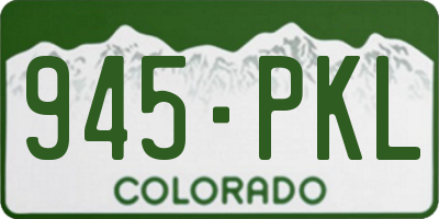 CO license plate 945PKL