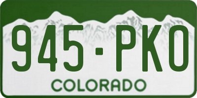 CO license plate 945PKO