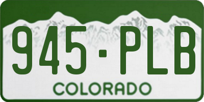 CO license plate 945PLB