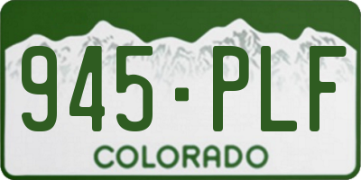 CO license plate 945PLF