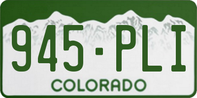 CO license plate 945PLI