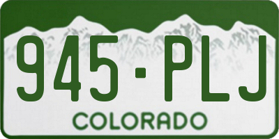 CO license plate 945PLJ