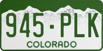 CO license plate 945PLK