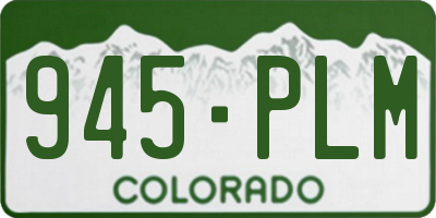 CO license plate 945PLM
