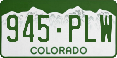 CO license plate 945PLW