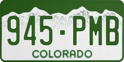 CO license plate 945PMB