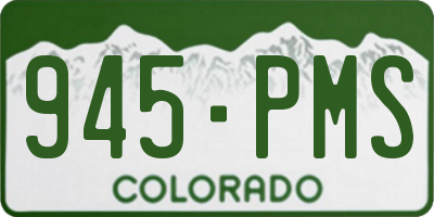 CO license plate 945PMS