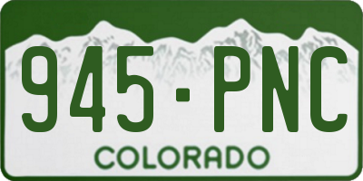 CO license plate 945PNC