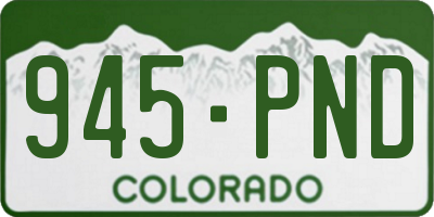 CO license plate 945PND