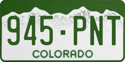 CO license plate 945PNT