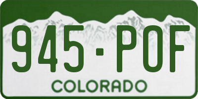 CO license plate 945POF