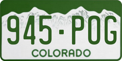 CO license plate 945POG
