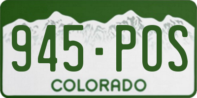 CO license plate 945POS