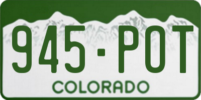 CO license plate 945POT