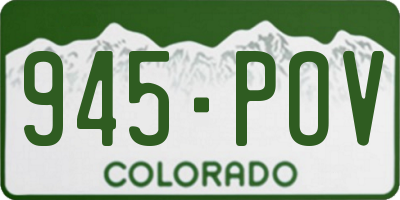 CO license plate 945POV