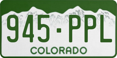 CO license plate 945PPL