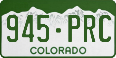 CO license plate 945PRC