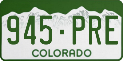 CO license plate 945PRE