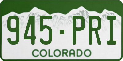CO license plate 945PRI