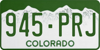 CO license plate 945PRJ