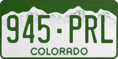 CO license plate 945PRL