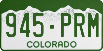 CO license plate 945PRM