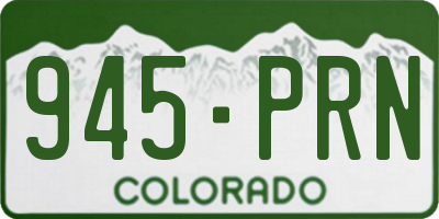 CO license plate 945PRN