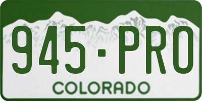 CO license plate 945PRO