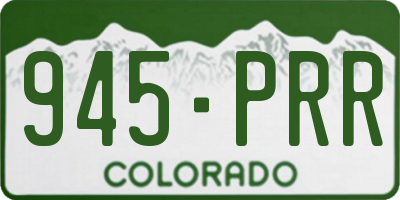 CO license plate 945PRR